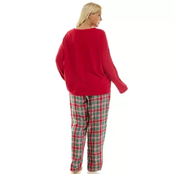 Plus Size 1X Croft & Barrow Henley Pajama Top & Flannel Pajama Bottoms Set #C - Picture 3 of 3